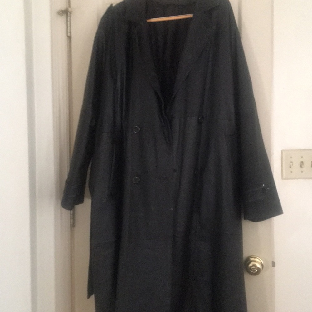 Ladies long leather coat